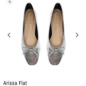 Schutz Arissa Ballet Flat / Chrome